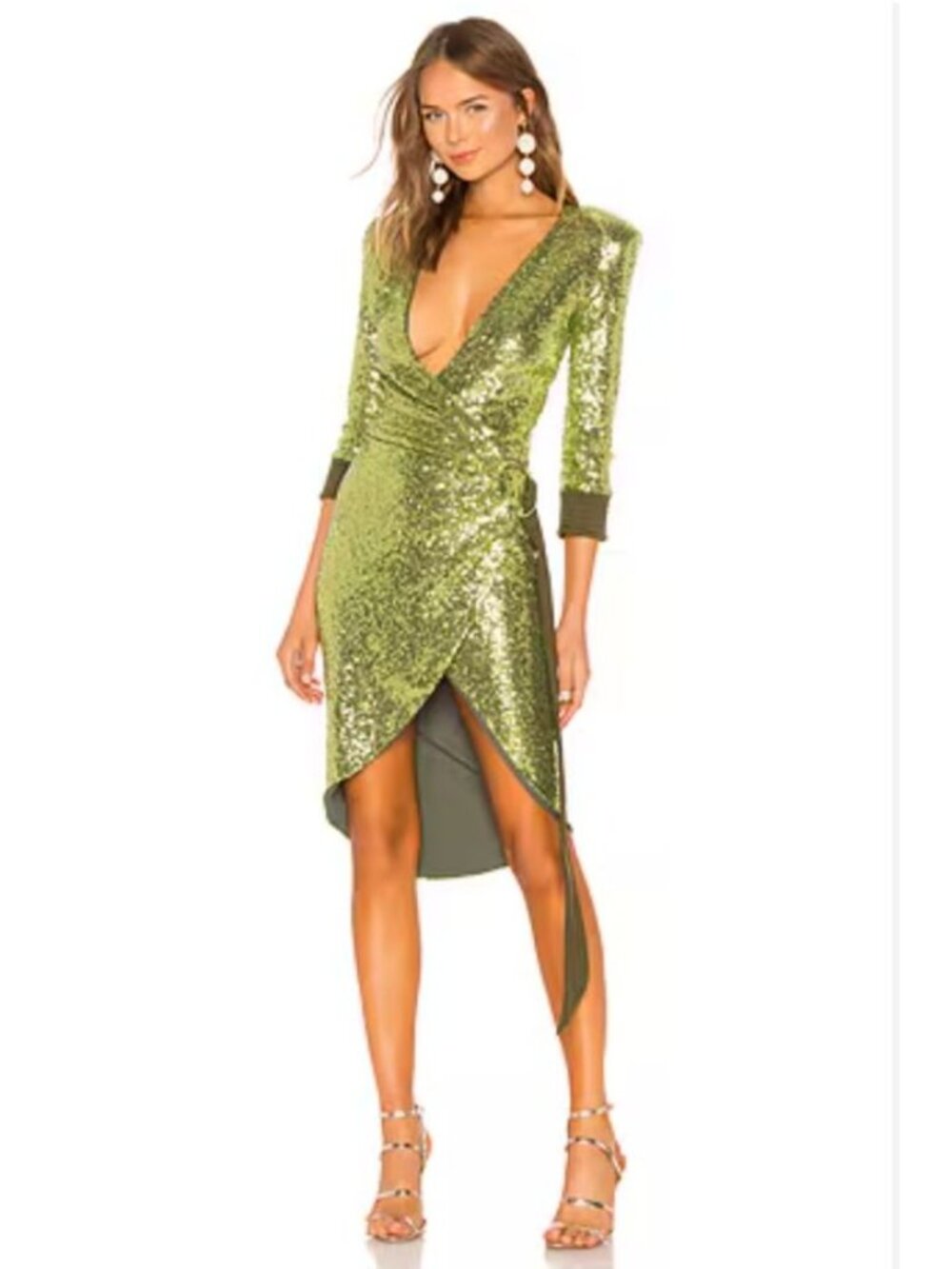 Zhivago When The Sun Went Down Dress Green Sequin Dress- Size XS